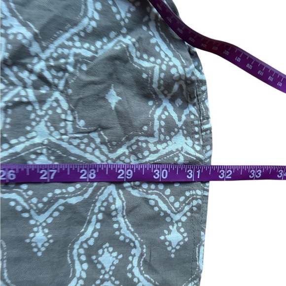 Omika Cotton Linen Blouse Size Small Green Blue Cotton Linen Top Tunic Boho - Picture 5 of 9